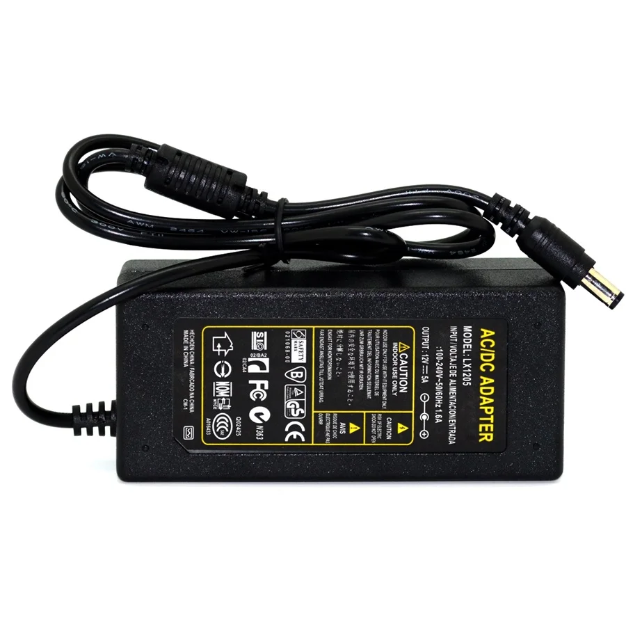ESCAM DC 12V 5A 60 Вт Мощность адаптер трансформаторный блок AC100 240V для DC12V Питание