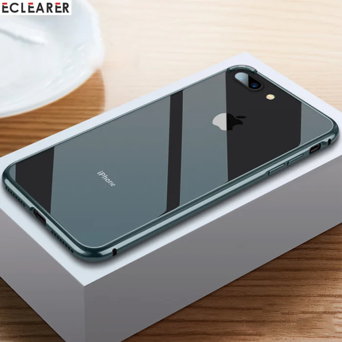 Dark Green Для iPhone 7 8/Plus бампер рамка роскошный покрытый Алюминиевый металлический телефон бампер чехол для iPhone 8 7 6 6s/Plus противоударный жесткий чехол - Цвет: Dark Green