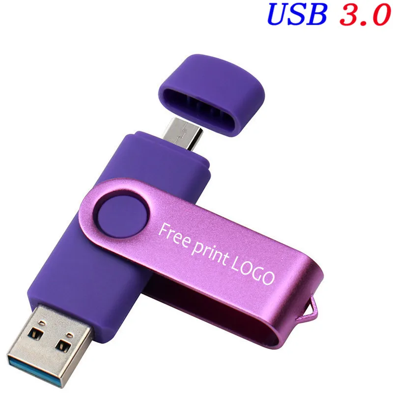 JASTER(более 5 шт. бесплатный логотип) USB 3,0 OTG Usb флеш-накопитель 4 ГБ 8 ГБ 16 ГБ 32 ГБ 64 ГБ флеш-накопитель для Android Mobile Micro - Цвет: Purple