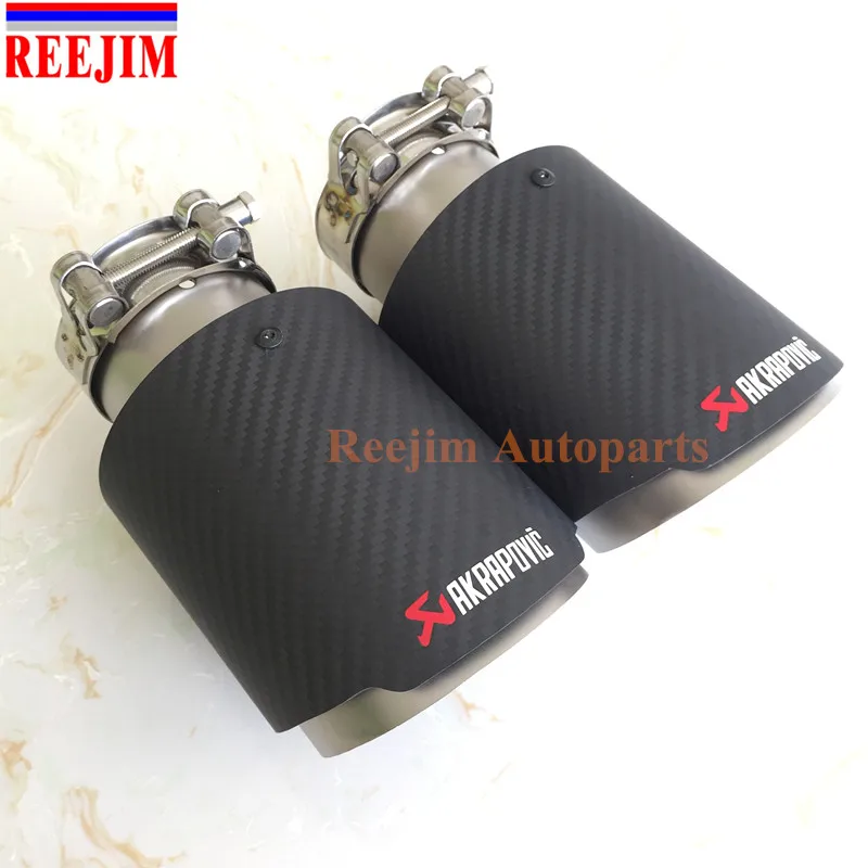 REEJIM 2 шт. впуск 63 мм из 101 Akrapovic выхлопная машина углеродного волокна труба
