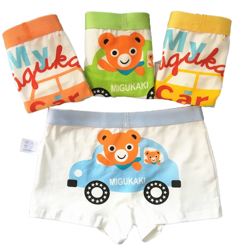 4 шт./партия хлопковое нижнее белье для маленьких мальчиков трусы студентов