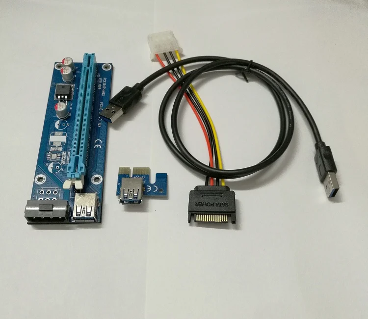 Переходная карта PCI E Express с 1X на 16X USB 3 0 и кабелем удлинителем кабель питания SATA|1x to