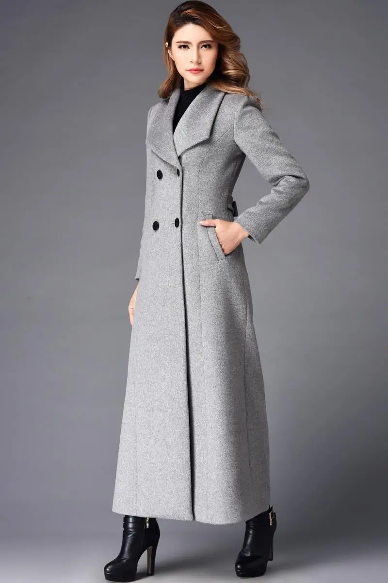 

Campera Mujer 2020 Winter X Long Wool Coat Women High-end Quality Woolen Overcoat Stand Collar Double Button Classic Design