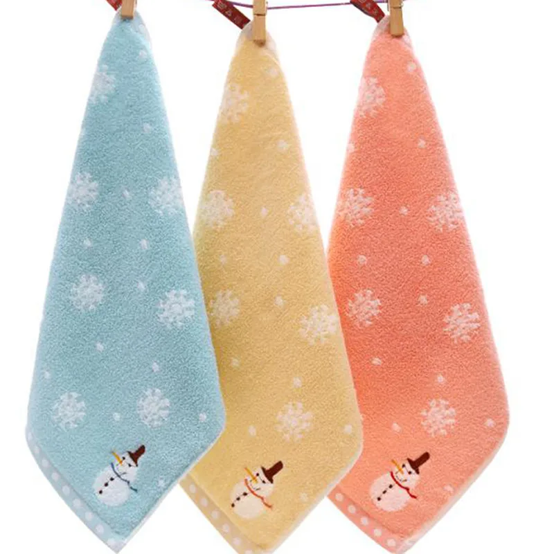 Детские банные полотенца милые с рисунком снеговика снежинки хлопковые мочалки