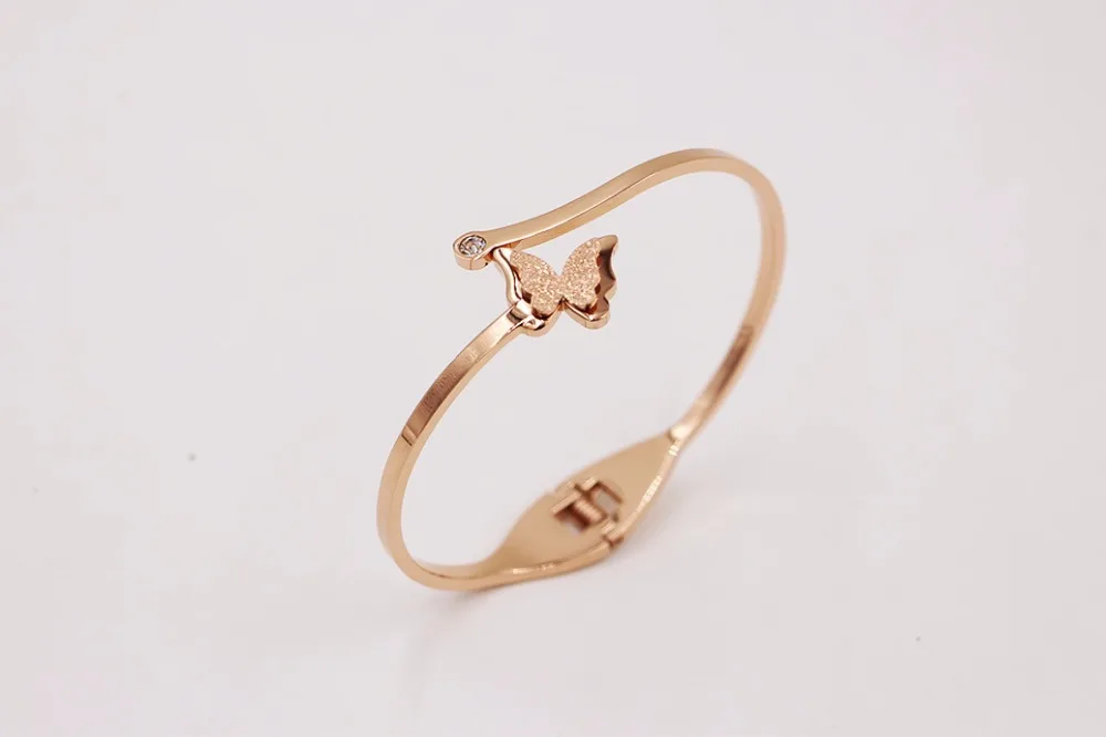 Модные ювелирные изделия женский браслет из нержавеющей стали с позолоченной