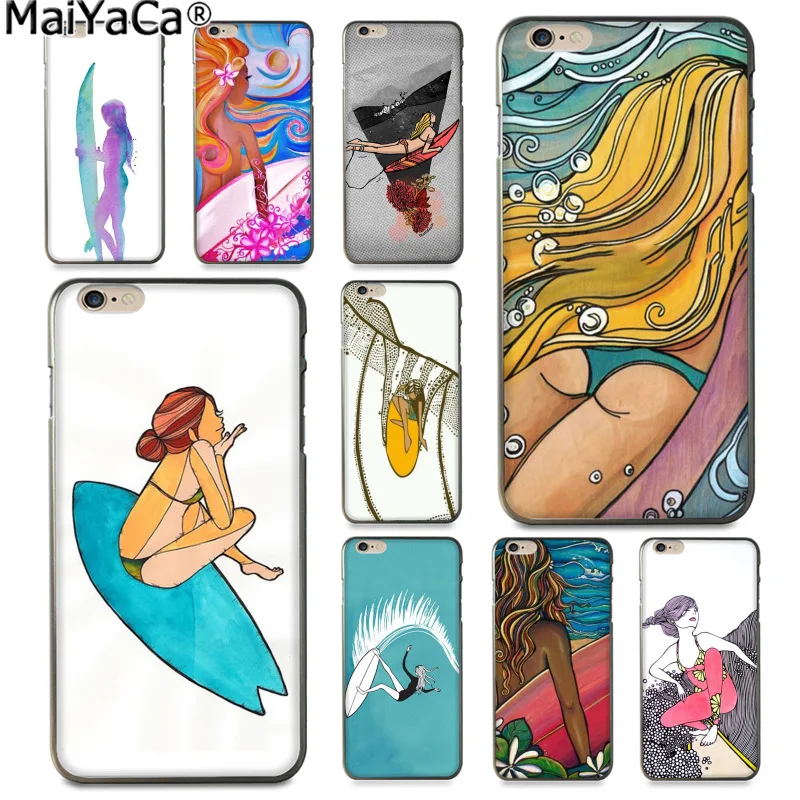 

MaiYaCa surfing art surf Girl New Arrival Fashion phone case cover for iphone 13 11 pro 8 7 66S Plus X 5S SE XS XR XS MAX Cover