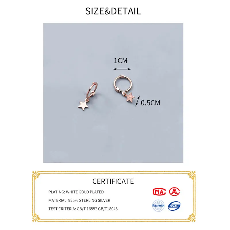 Серьги-кольца PONYKISS из настоящего серебра 925 пробы женские кольца с подвесками в