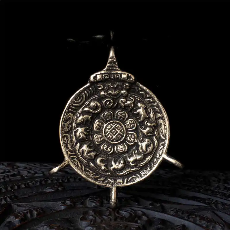 TBP052 Тибетский раньше амулет Талия Taglotus Jiugong Bagua Dorje тибетские амулеты для
