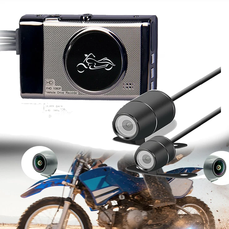 M19 Motorcycle Dash Cam 1080P/720P Sports Action Vedio Camera DVR  Action Dual Camera Dash Cam Video Camcorder Recorder Mic
