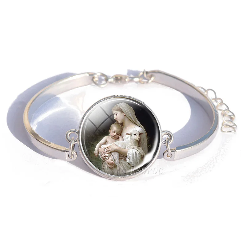 Девы Марии стеклянный браслет из кабошона ST JUDE/St Michael/St Therese/браслет с Иисусом