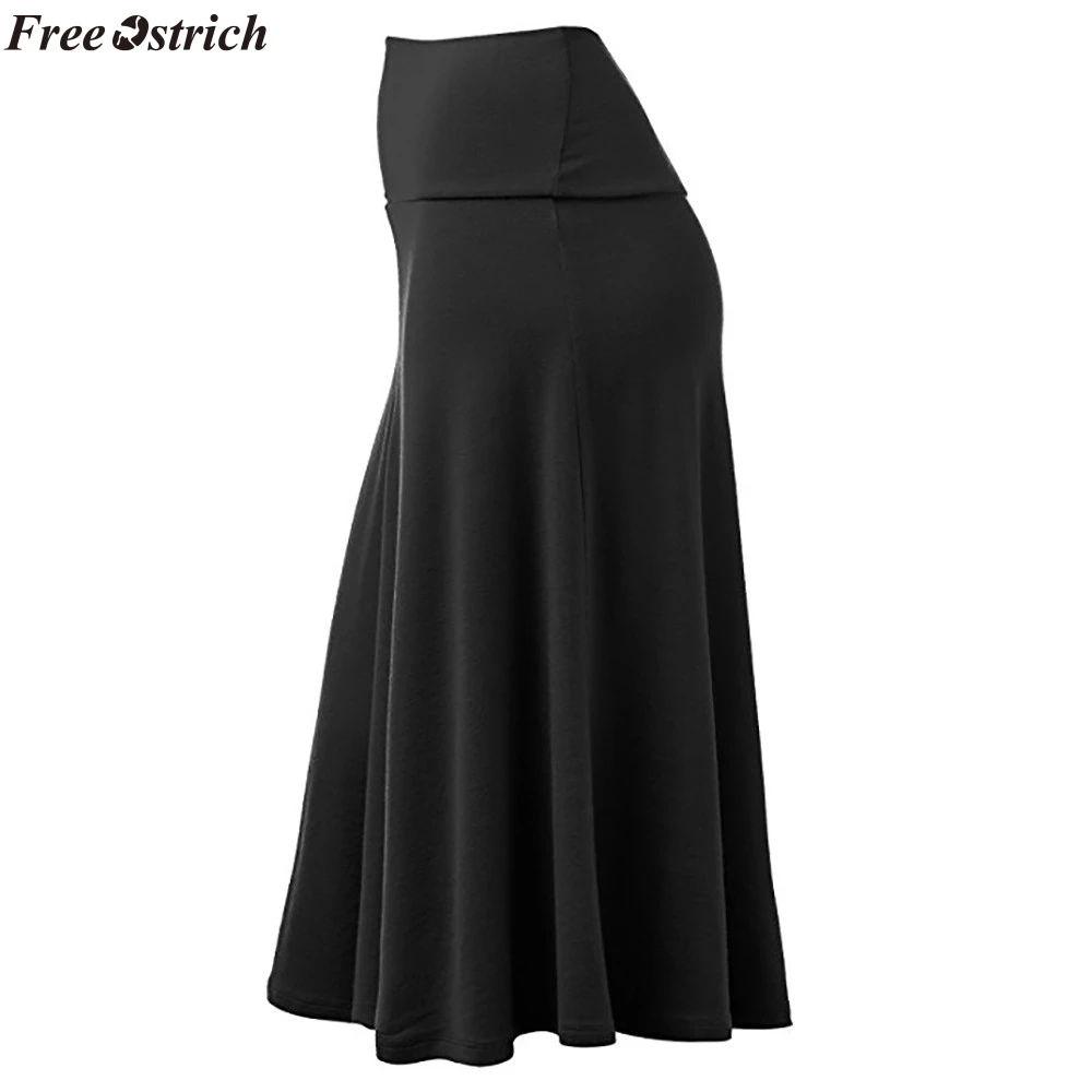 Женская длинная юбка FREE OSTRICH faldas mujer moda однотонная плиссированная размера плюс с