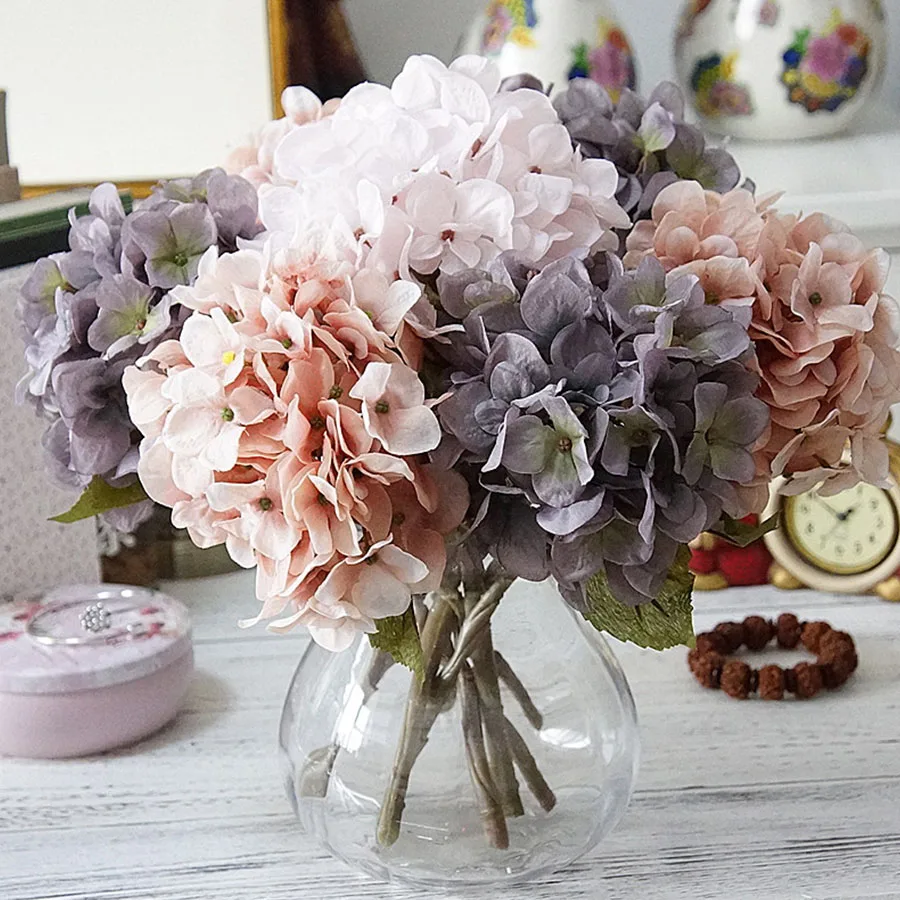 

Autumn silk hydrangeas artificial flowers wedding flowers bridal bouquets decoration for table home fake flowers outdoor craft