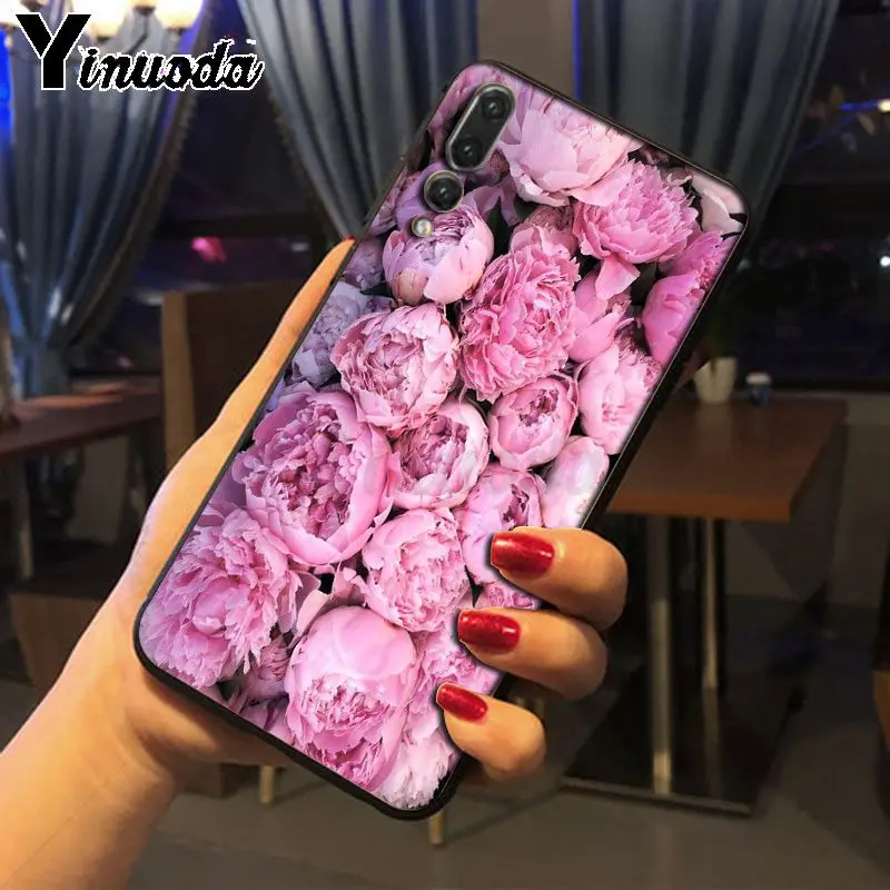 Yinuoda цветочный пион Розовый свежий пионы чехол для телефона Huawei honor 8x 7a P20Lite P10 Plus