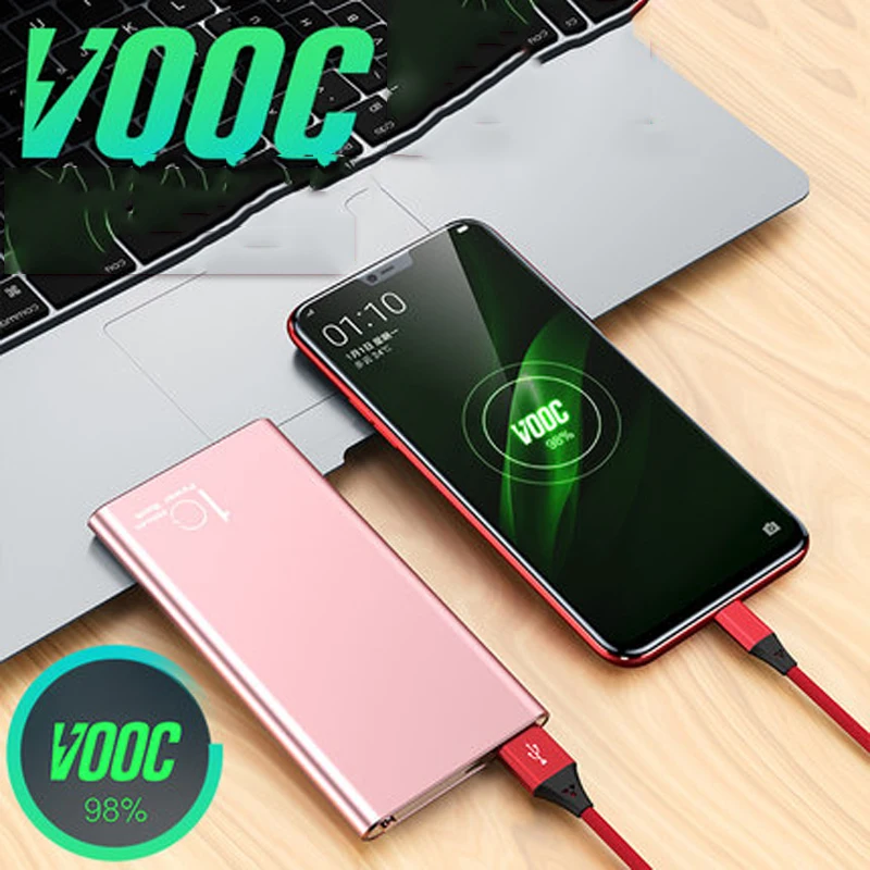 Vooc Dash внешний аккумулятор 10000 мА/ч внешний аккумулятор 5В 4А зарядное устройство для Oneplus 7 Pro 7T 5T 5 6 6T Oppo Reno R17 R15 R11 huawei Superchage SCP