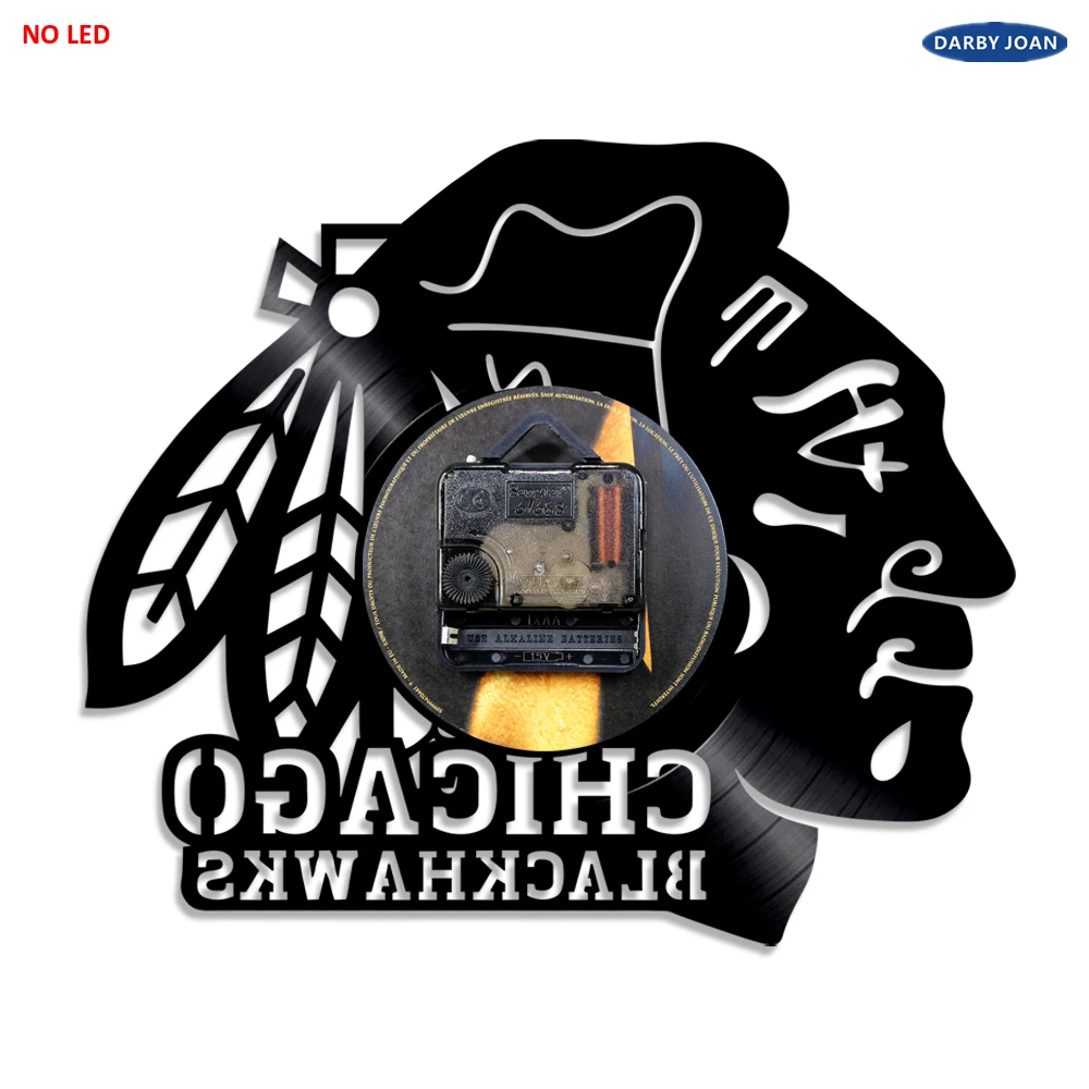 Светодиодный виниловый светильник Chicago Blackhawks для хоккея, изменяющий цвет, настенный светильник с пультом дистанционного управления, светодиодный светильник с подсветкой LP для прохладной гостиной