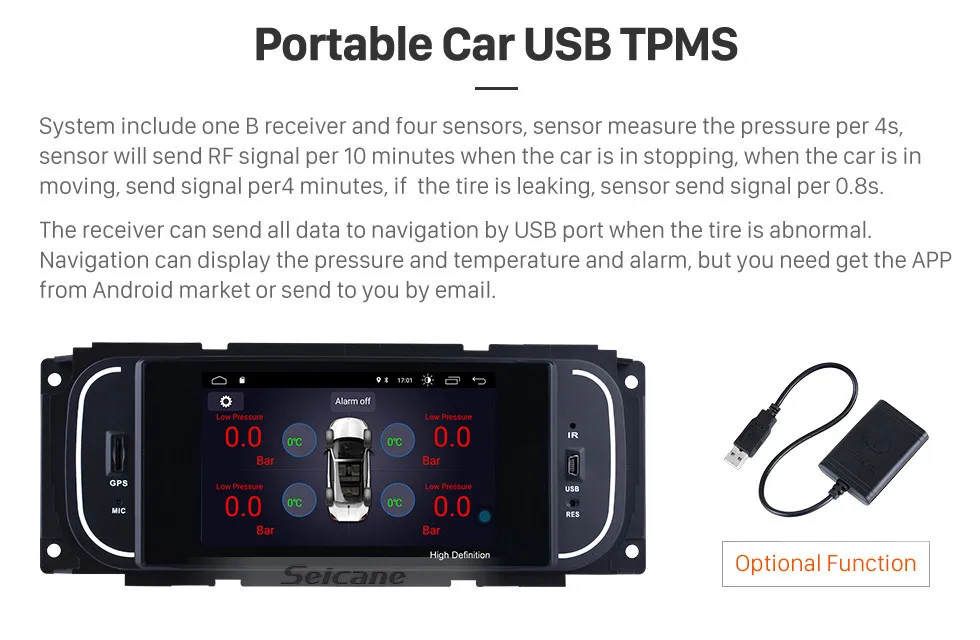 Seicane Android 8,1 " Автомобильный Радио Стерео gps мультимедийный плеер для Chrysler 300 м Sebring PT Cruiser Concorde Grand Voyager Dodge