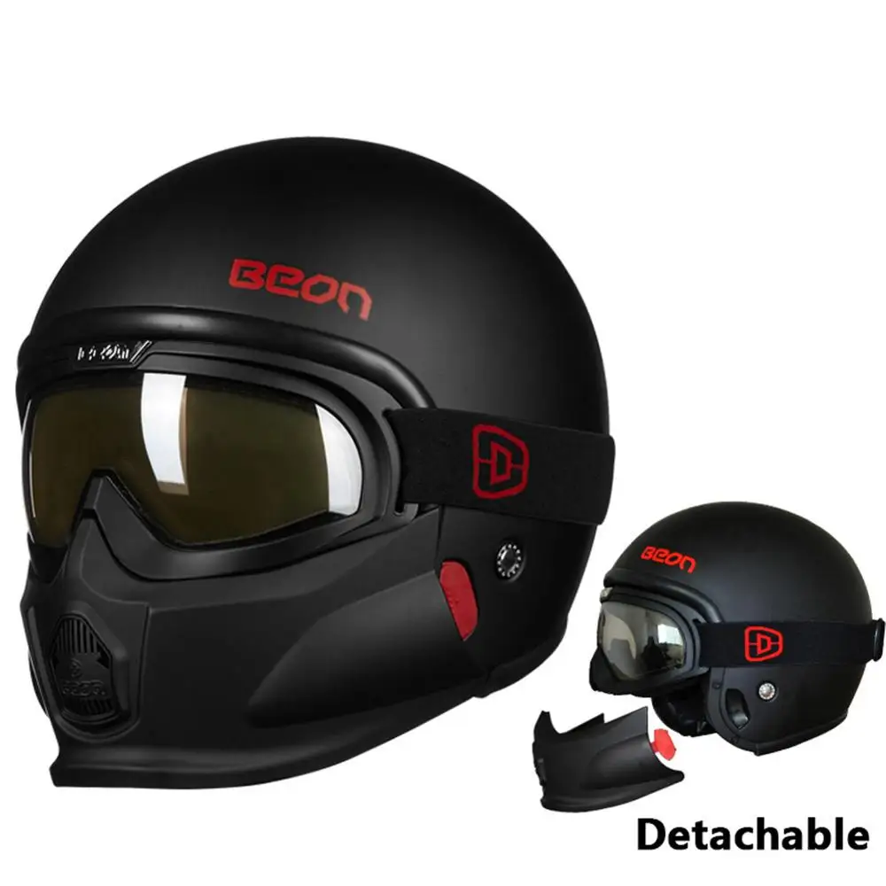 BEON мотоциклетный модульный шлем Ретро КАСКО мото Capacetes de Motociclista шлем мото Винтаж каск реактивный шлем с противотуманными очками