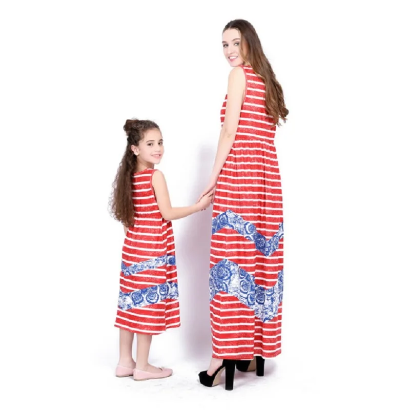 Женское платье макси для мамы и дочки Одинаковая одежда всей семьи платья Juve