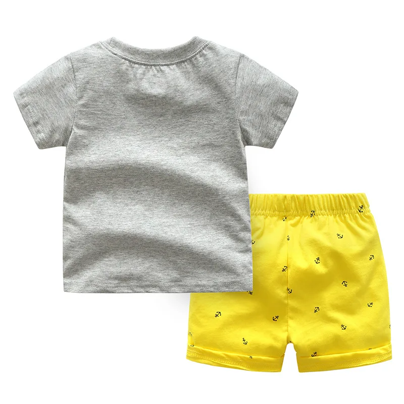 Лето 2019 г. новый европейский и американский Детский костюм летняя футболка с