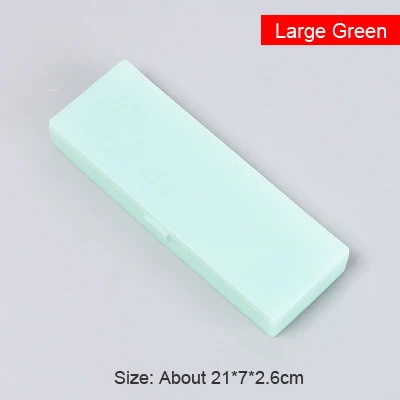 Large Green Простой Прозрачный чехол-карандаш для школьников и студентов, маленькая пластиковая коробка для хранения, Обучающие канцелярские принадлежности, офисные принадлежности - Цвет: Large Green