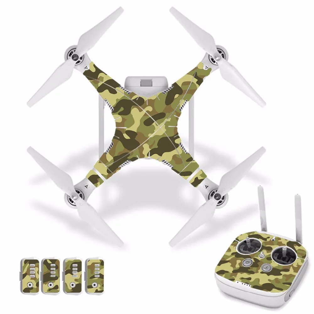 [J30003] камуфляжная водонепроницаемая ПВХ наклейка на кожу наклейка для DJI Phantom 3 Drone Защитная пленка для тела+ крышка пульта дистанционного управления