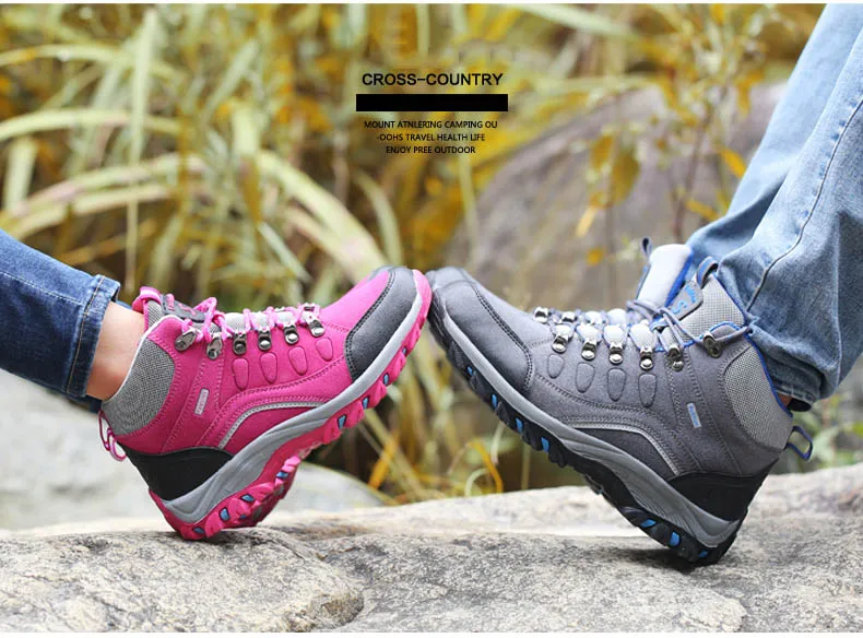 Пара походных ботинок для мужчин и женщин; водонепроницаемые походные ботинки; теплые ботинки с высоким берцем для альпинизма; походная обувь; обувь для охоты