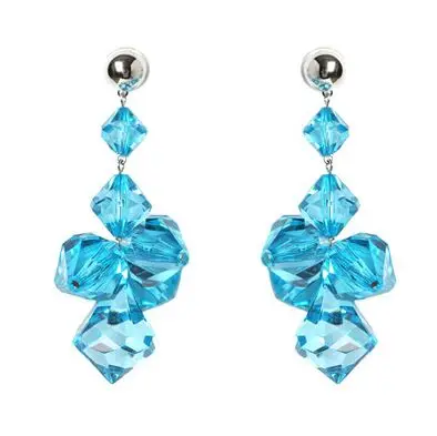 Women's European style Crystal Exaggerated Long Drop Earrings stylish Color transparent acrylic fashionable | Украшения и