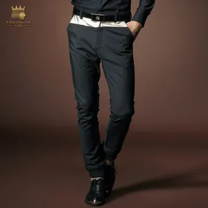 FANZHUAN, бесплатная доставка, новинка 2015, мужские Модные Повседневные осенние брюки, тонкие брюки, черные мужские брюки, индивидуальная 518001