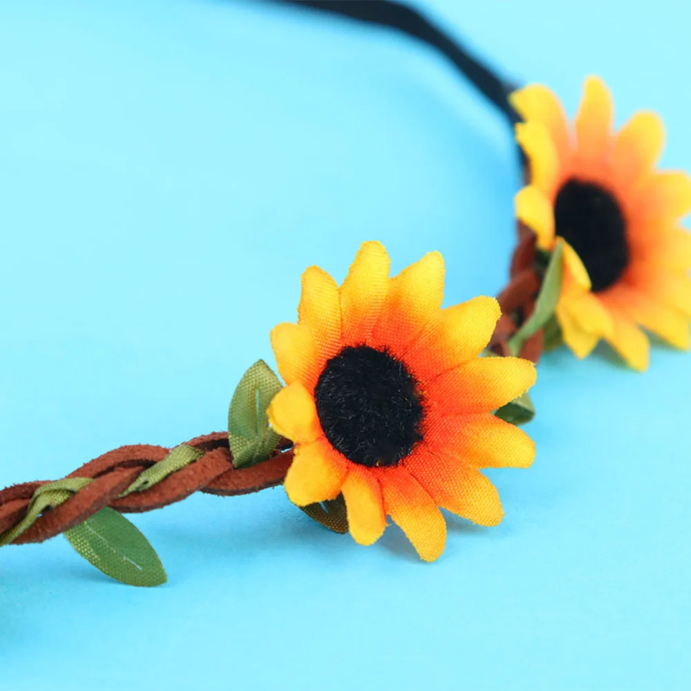 Новая Мода Дейзи подсолнечника повязка гирлянда Винтаж фестиваль богемный Стиль