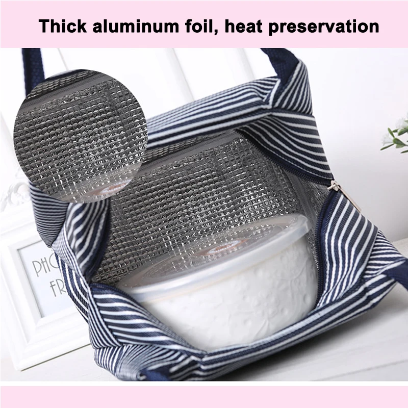 WALFOS портативный холст для обеденного мешка в полоску Изолированные