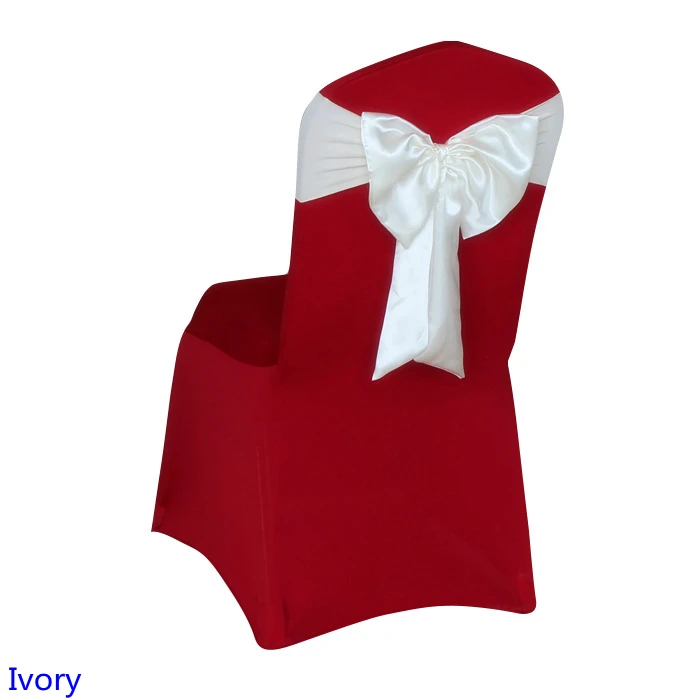 

Ivory Colour Spandex Chair Sashes Wedding Chair Sashes Lycra Stretch Band Bow Tie Hotel Party Show Decoration Universal