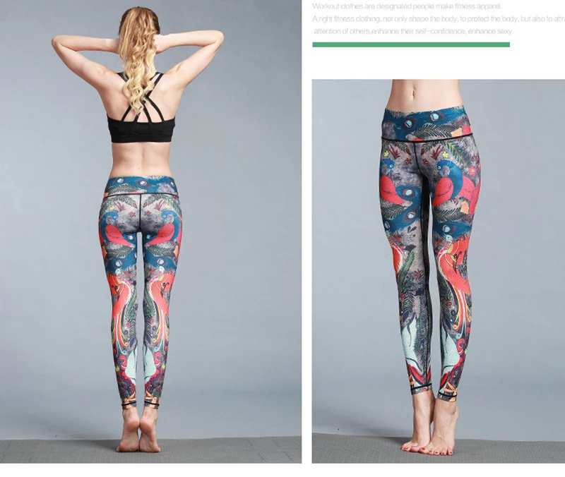 Witkey Printed Sport Leggings Women Yoga Pants Gym Leggings Yoga Running Pants Women Workout Fitness Leggings Women Sport Tights