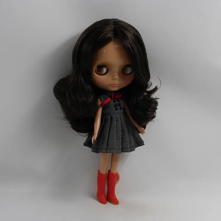 Ледяная фабрика blyth кукла черные волосы темная кожа нормальное тело 1/6 bjd игрушка подарок