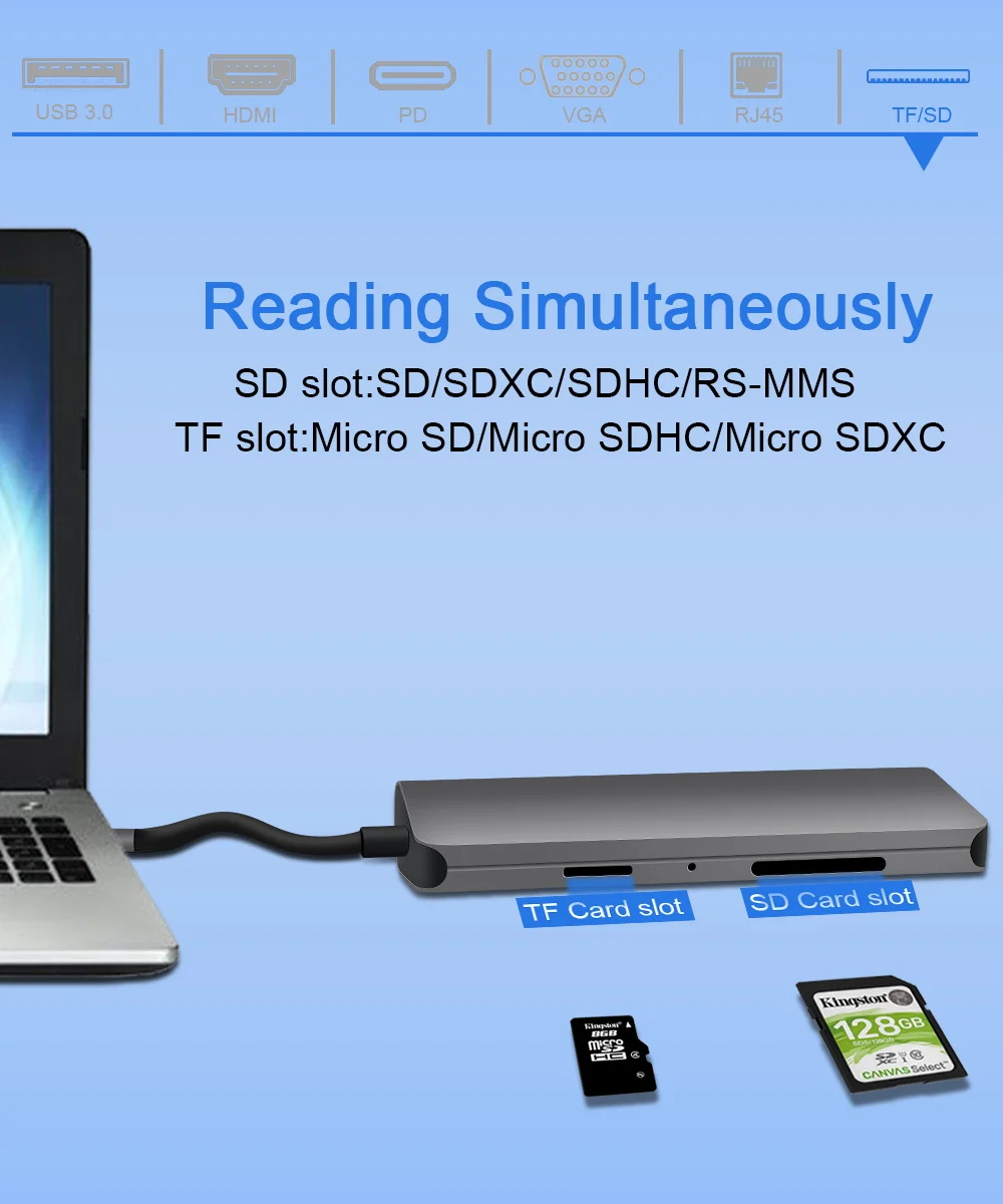 Thunderbolt 3 USB C концентратор тип C к HDMI 4K 30 Гц RJ45 3 порта USB 3,0 VGA адаптер конвертер для MacBook Pro samsung Galaxy S9 S10
