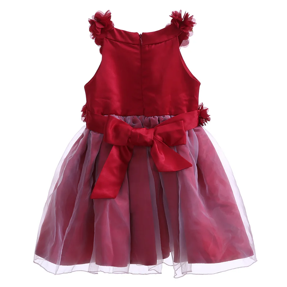 Cutestyles Top-grade Baby Girls Dress Red Appliques Ball Gown White Voile Party Wear Kids Costume Clothes | Детская одежда и обувь