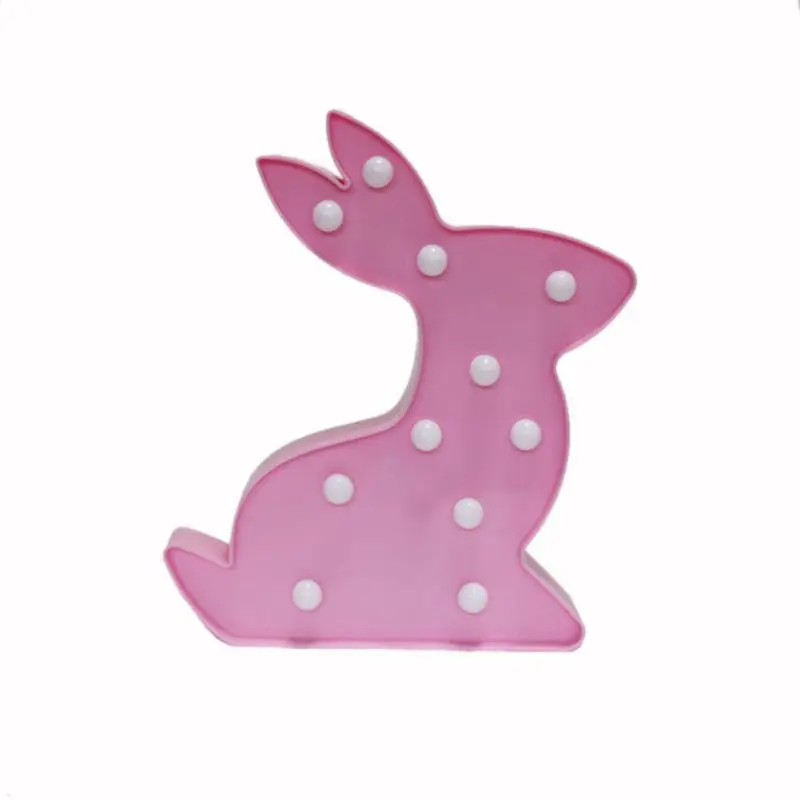 Lovely Rabbit Luminaria LED Night Light Bedside Lamp Letter Wall Decorative White Pink Color Kid Gifts New Warm Lighting | Лампы и