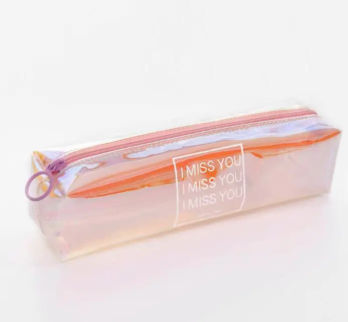 Style 2 Pink ETya, прозрачная косметичка, модная, для путешествий, косметичка, на молнии, органайзер для макияжа, сумочка для туалетных принадлежностей, Студенческая, пенал - Цвет: Style 2 Pink