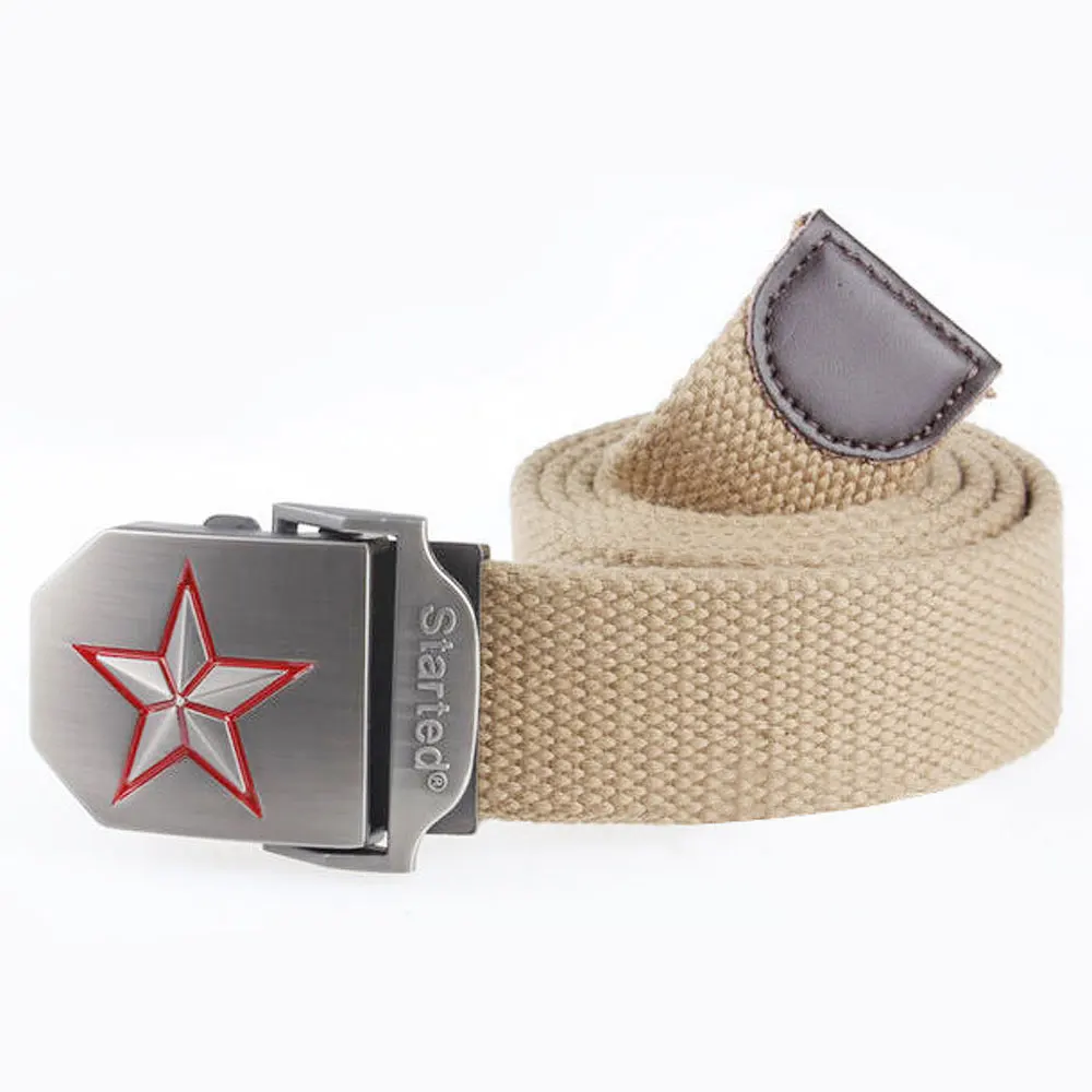 Style3 Khaki Новинка, мужской ремень с автоматической пряжкой, уплотненные холщовые ремни, Коммунистический военный ремень, армейские тактические ремни, высокое качество, ремень 110, 140 см - Цвет: Style3 Khaki
