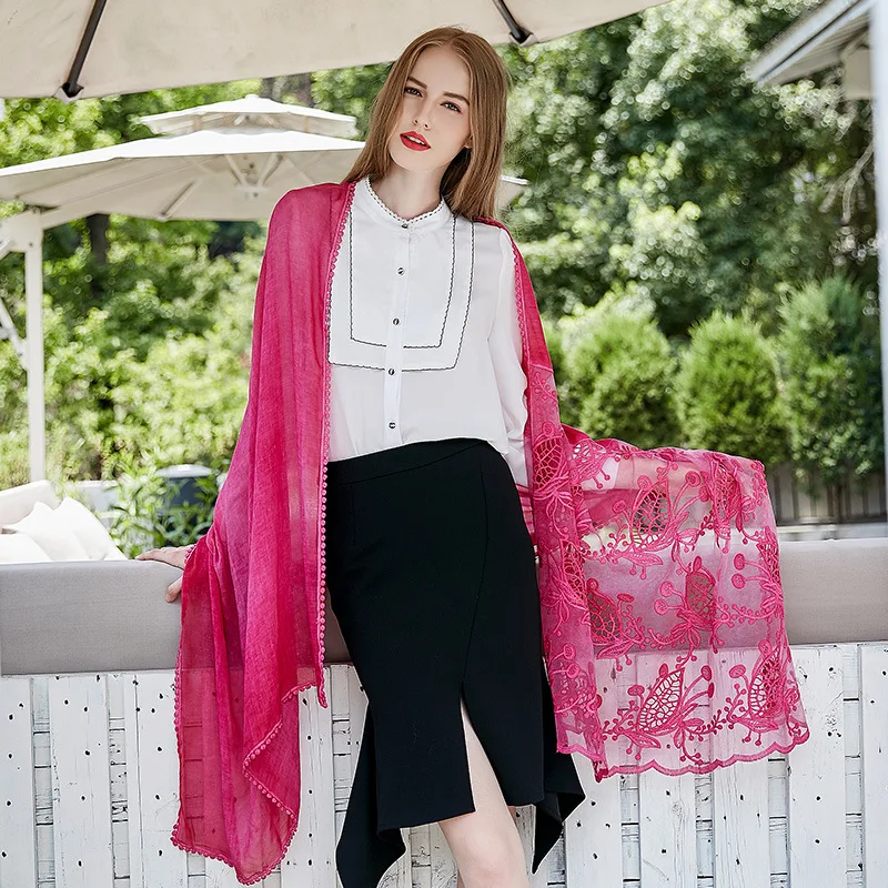 Новинка 2021 весенне зимний кружевной шарф GOPLUS женские хлопковые платки в стиле