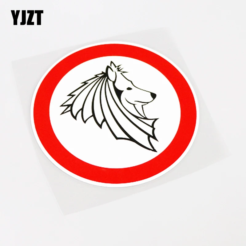 

YJZT 12.2CM*12.2CM Cartoon Animal WOLF Dog Warning PVC Car Sticker Decal 13-1003