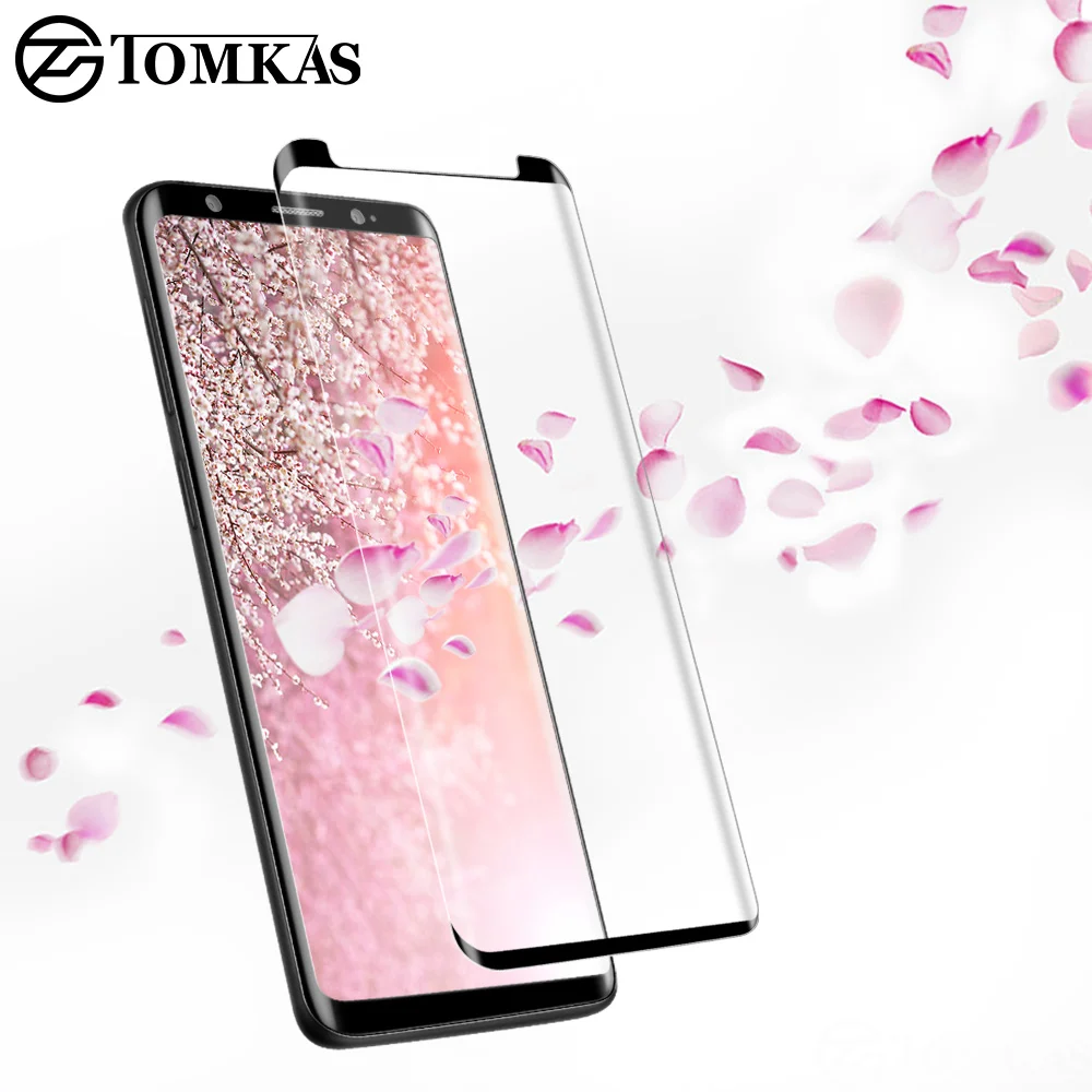 Защитное стекло TOMKAS 5D для Samsung Galaxy S9 изогнутое 3d с закругленными краями легко