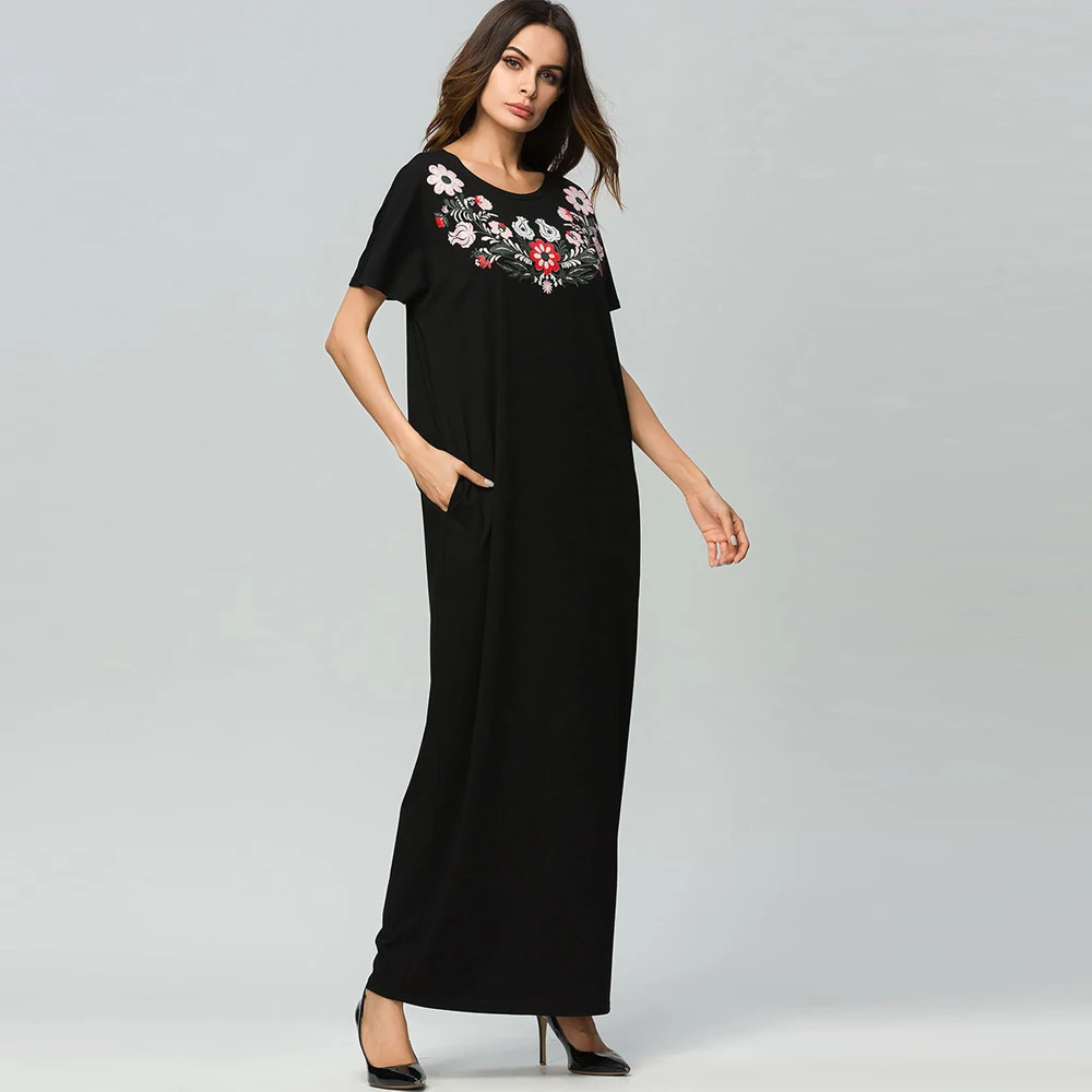 США Ближний Восток мусульманский Для женщин Мода o-образным вырезом короткий