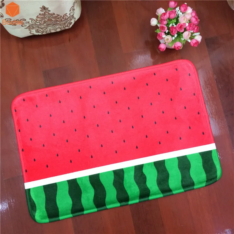 Модный креативный фланелевый коврик с арбузом фирменный кухонный для унитаза