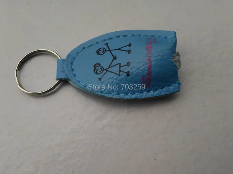 500 шт./лот брелок из искусственной кожи со светодиодной подсветкой и логотипом|led