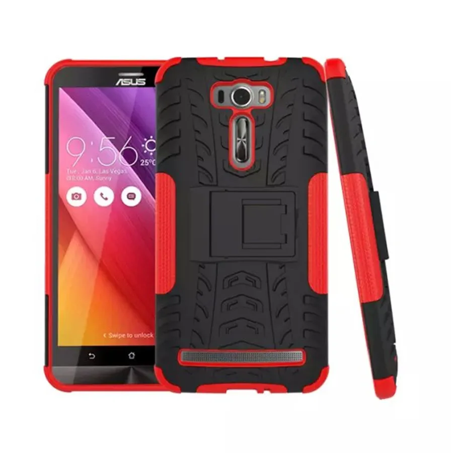 Hard PC Silicone Rugged Armor Dual Case For Asus Zenfone 2 Laser ZE601KL ZE600KL 6 6.0 inch With Stand Tire Duty Cover Capa | Мобильные