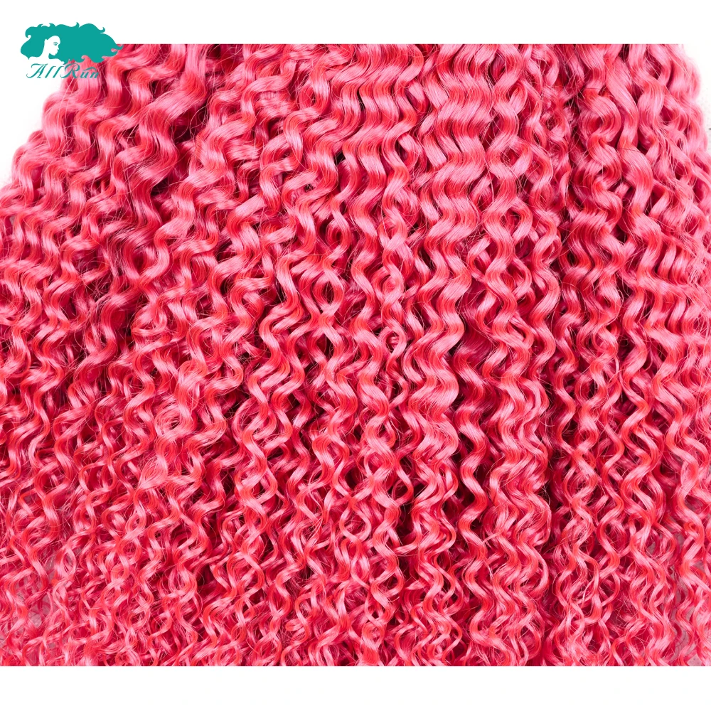 Allrun бразильские волосы плетение пучки волос кудрявый Вьющиеся эффектом деграде
