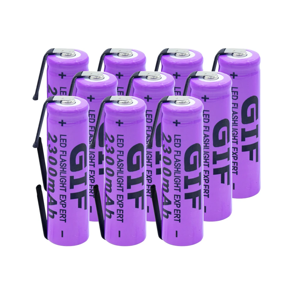 10 PCS 14500 литиевая батарея 3,7 V 2300mAh перезаряжаемые электронные сигареты батареи+ DIY никелевые листы для фонарь светодиодный игрушка-фонарик - Цвет: 10 PCS
