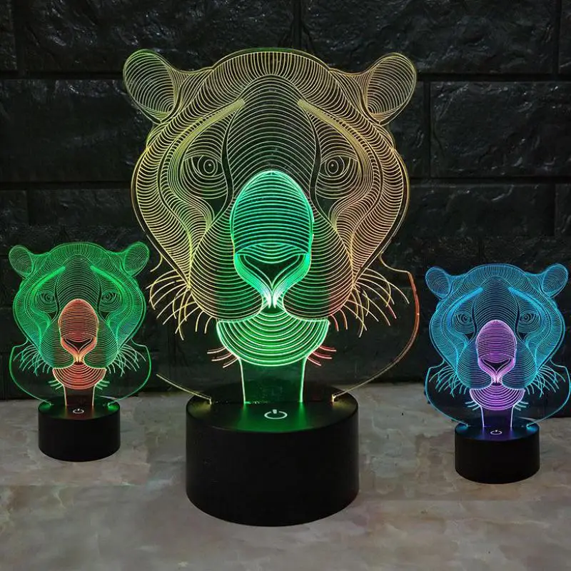 Светодиодный ночник с тигром классический креативный светильник сенсорным