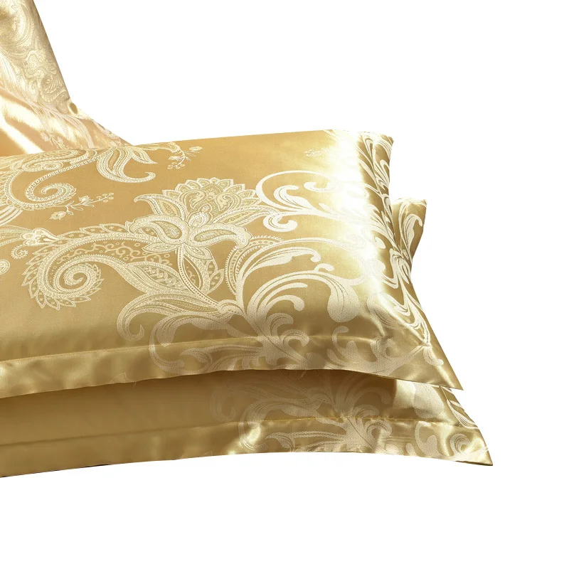 Высококачественная атласная наволочка с жаккардовой наволочкой шелковая ткань