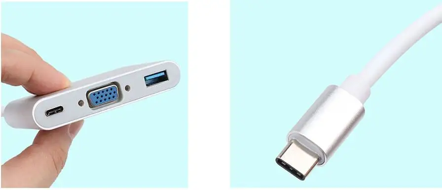 LBSC USB 3.1 Type C USB-C to Female VGA Adapter Cable for Macbook Converter Charging Port Digital Multiport Audio | Электроника